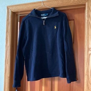 Large men’s Ralph Lauren quarter zip sweater, dark blue